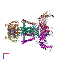 PDB entry 7d09 coloured by chain, top view.