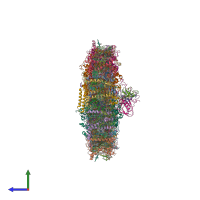 PDB entry 7d0j coloured by chain, side view.