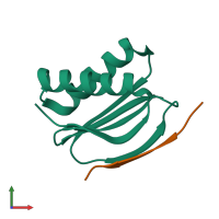PDB entry 7d35 coloured by chain, front view.