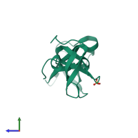 PDB entry 7d4a coloured by chain, side view.