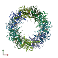 PDB entry 7d61 coloured by chain, front view.