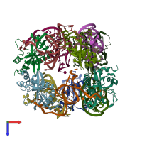 PDB entry 7d8o coloured by chain, top view.