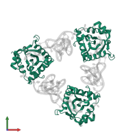 Type III toxin-antitoxin system ToxN/AbiQ family toxin in PDB entry 7d8o, assembly 1, front view.