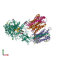 PDB entry 7d8x coloured by chain, front view.