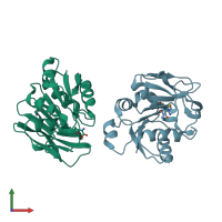 PDB entry 7d95 coloured by chain, front view.