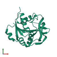 PDB entry 7d96 coloured by chain, front view.