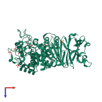 PDB entry 7d9b coloured by chain, top view.