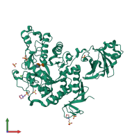 PDB entry 7d9c coloured by chain, front view.