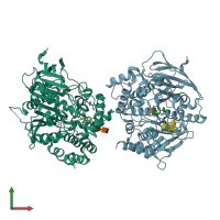 PDB entry 7d9o coloured by chain, front view.