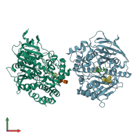 PDB entry 7d9p coloured by chain, front view.