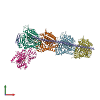 PDB entry 7dae coloured by chain, front view.