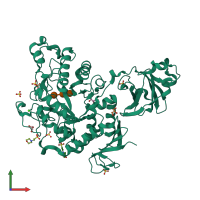 PDB entry 7dcg coloured by chain, front view.