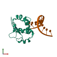 PDB entry 7dci coloured by chain, front view.