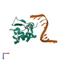 PDB entry 7dci coloured by chain, top view.