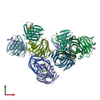 PDB entry 7dfo coloured by chain, front view.