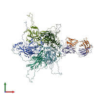 PDB entry 7dnh coloured by chain, front view.