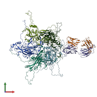 PDB entry 7dnh coloured by chain, front view.