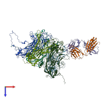 PDB entry 7dnh coloured by chain, top view.