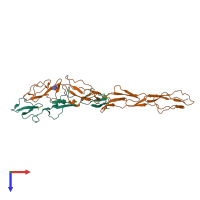 PDB entry 7do4 coloured by chain, top view.