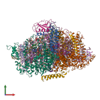 PDB entry 7dr0 coloured by chain, front view.