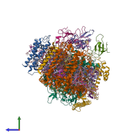 PDB entry 7dr0 coloured by chain, side view.