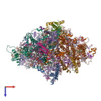 PDB entry 7dr0 coloured by chain, top view.
