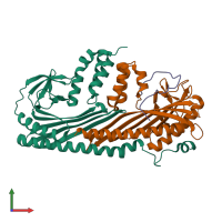 PDB entry 7ds2 coloured by chain, front view.