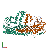 PDB entry 7ds3 coloured by chain, front view.