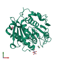 PDB entry 7ds7 coloured by chain, front view.