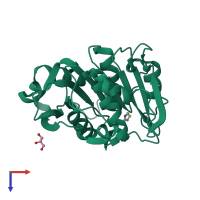 PDB entry 7ds7 coloured by chain, top view.