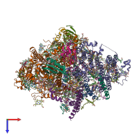 PDB entry 7dwq coloured by chain, top view.