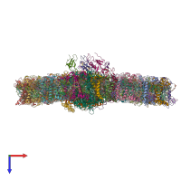 PDB entry 7dz8 coloured by chain, top view.