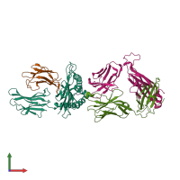 PDB entry 7dzn coloured by chain, front view.