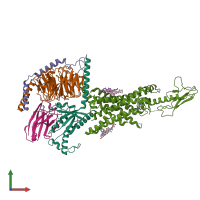 PDB entry 7e14 coloured by chain, front view.