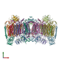 PDB entry 7e1v coloured by chain, front view.