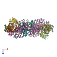 PDB entry 7e1v coloured by chain, top view.