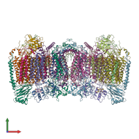 PDB entry 7e1w coloured by chain, front view.