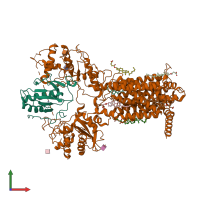 PDB entry 7e2i coloured by chain, front view.