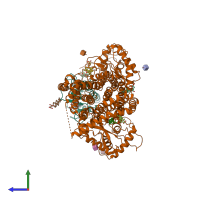 PDB entry 7e2i coloured by chain, side view.