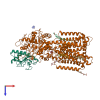 PDB entry 7e2i coloured by chain, top view.
