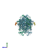 PDB entry 7e3h coloured by chain, side view.