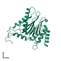 PDB entry 7e55 coloured by chain, front view.