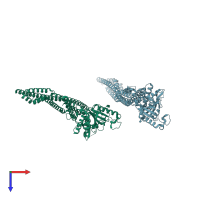PDB entry 7e58 coloured by chain, top view.