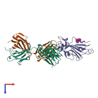 PDB entry 7e5o coloured by chain, top view.