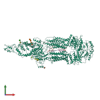 PDB entry 7e7o coloured by chain, front view.