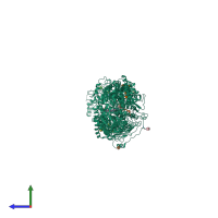 PDB entry 7e7o coloured by chain, side view.