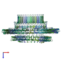 PDB entry 7e81 coloured by chain, top view.