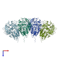 PDB entry 7e89 coloured by chain, top view.
