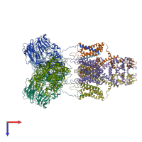 PDB entry 7e8b coloured by chain, top view.