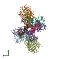 PDB entry 7e8h coloured by chain, side view.